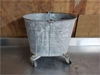Vintage galvanized mop bucket