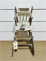 Painted Wooden Childs High Chair