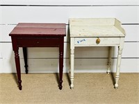 (2) Painted Single Drawer Side Tables