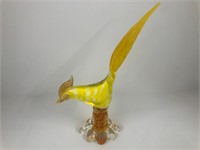 MCM  Murano Yellow Glass Bird Figurine Italy