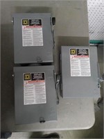three Square D safety switches