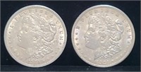 2x 1921 D Morgan Silver Dollar Coins