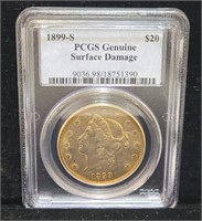 1899 S $20 Gold Liberty Double Eagle Coin