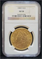 1888 S $20 Gold Liberty Double Eagle Coin NGC
