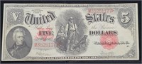 1907 $5 Bill WoodChopper Note Horse Blanket