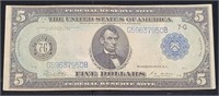 1914 $5 Bill Horse Blanket