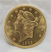 1903 S $20 Gold Liberty Double Eagle Coin