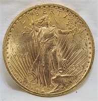1923 $20 Gold St Gaudens Coin