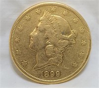1899 S $20 Gold Liberty Double Eagle Coin
