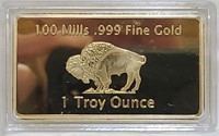 1 Troy Ounce. .999 Fine Gold Bar