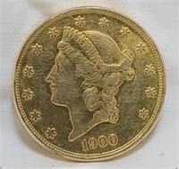 1900 $20 Gold Liberty Double Eagle Coin