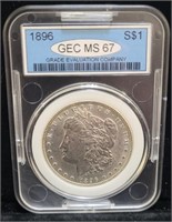 1896 Morgan Silver Dollar Coin GEC MS 67