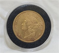 1876 S $20 Gold Liberty Double Eagle Coin
