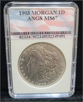 1903 Morgan Silver Dollar Coin ANGS MS67