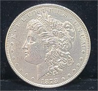 1878 Morgan Silver Dollar 7 Feather Coin