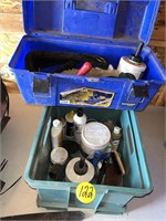 Assorted Horse Supplies & Tackle Box