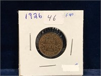 1926 Canadian  Penny EF40