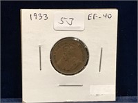 1933 Canadian  Penny EF40