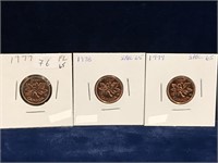 1977, 78, 79 Canadian Pennies PL to Specimen