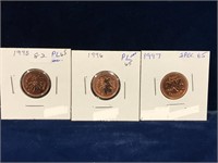 1995, 96, 97 Canadian Pennies  PL65