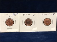 1998, 99, 2000 Canadian Pennies  PL65