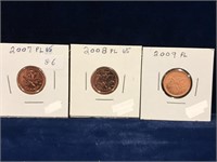 2007, 08, 09 Canadian Pennies  PL65