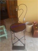 Ice cream parlor stool with footrest