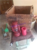 Wood crate small lantern, electric battery candle