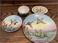 Collector Duck Plate, Cup and Saucer, w wall