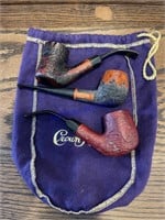 Vintage Gentleman’s Pipes in Crown Royal Bag