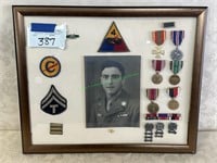 US Soldier Photo with Patches and Medals