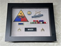 Shadow Box of Soldier Patches & MADDI