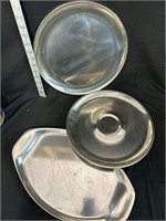 3 Stainless Serving Trays