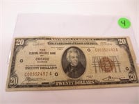 1929 $20 National Currency, Bank of Illinois