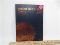 Indian Head cents booklet, 30 coins, partial