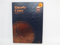 Lincoln Wheat cents booklet, 55 coins, partial