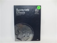 Roosevelt dimes booklet, 61 coins, partial