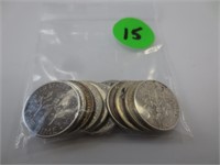 11 silver dimes, 8 Roosevelt, 3 Mercury