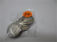 9 - Barber silver quarters, mixed dates, AG's