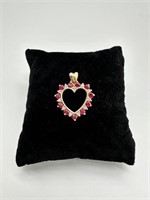 Ruby & Diamond Heart Pendant