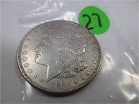 1921 Morgan silver dollar, x-fine