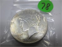 1922 Peace silver dollar, AU-50