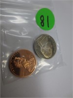 2 - 1994-S Proof coins, Lincoln cent & Jefferson