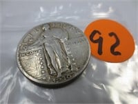 1930 Standing Liberty silver quarter, x-fine