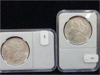 2x 1887 Morgan Silver Dollar Coins