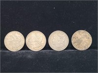 4x 1921D Morgan Silver Dollar Coins