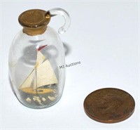 Antique Miniature Ship In A Glass Bottle