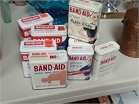 group vtg Band-Aid advertising tins