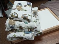 MCM Hoot Owl flannel sheets - twin size flat