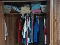 contents of closet - bed linens,women clothing,